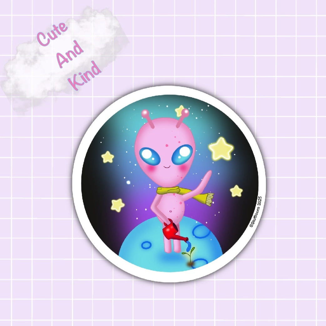 Cute and Kind-Alien Sticker