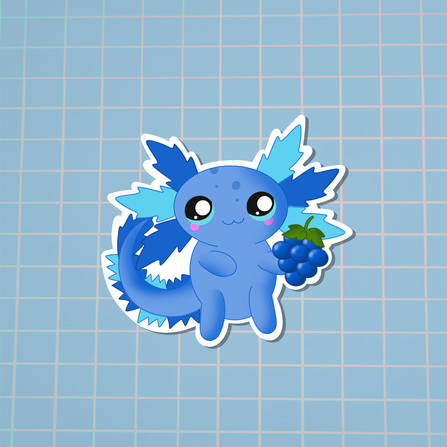 Axolotl-Blue Rasberry Sticker