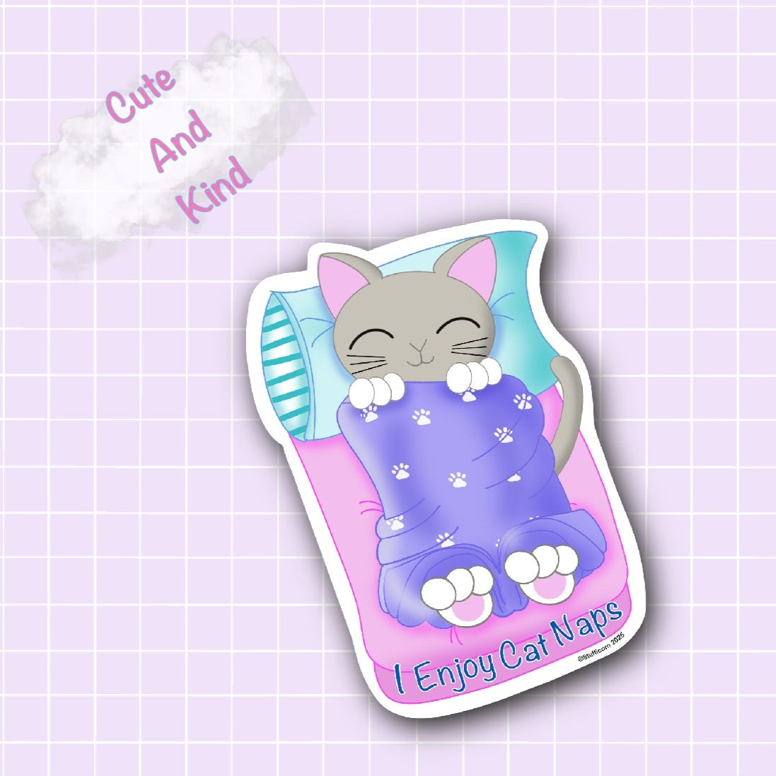 Cute and Kind-Cat Nap Sticker