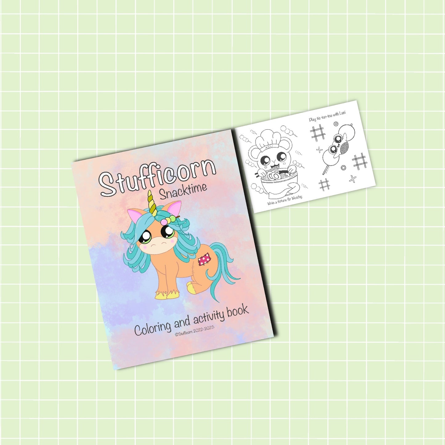 Stufficorn Snacktime Coloring Book w/colored pencils