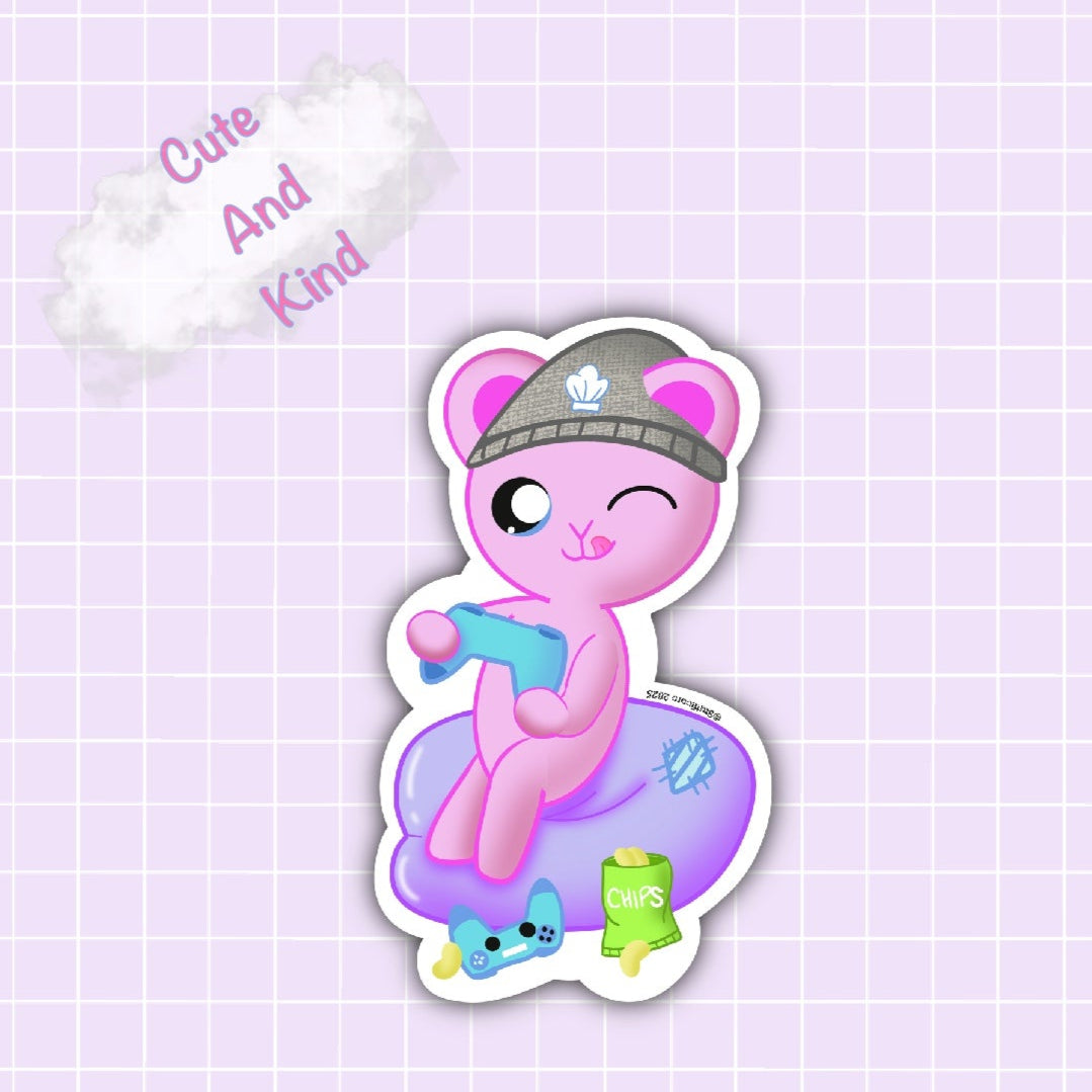 Cute and Kind-Woodsy Plays Games Sticker