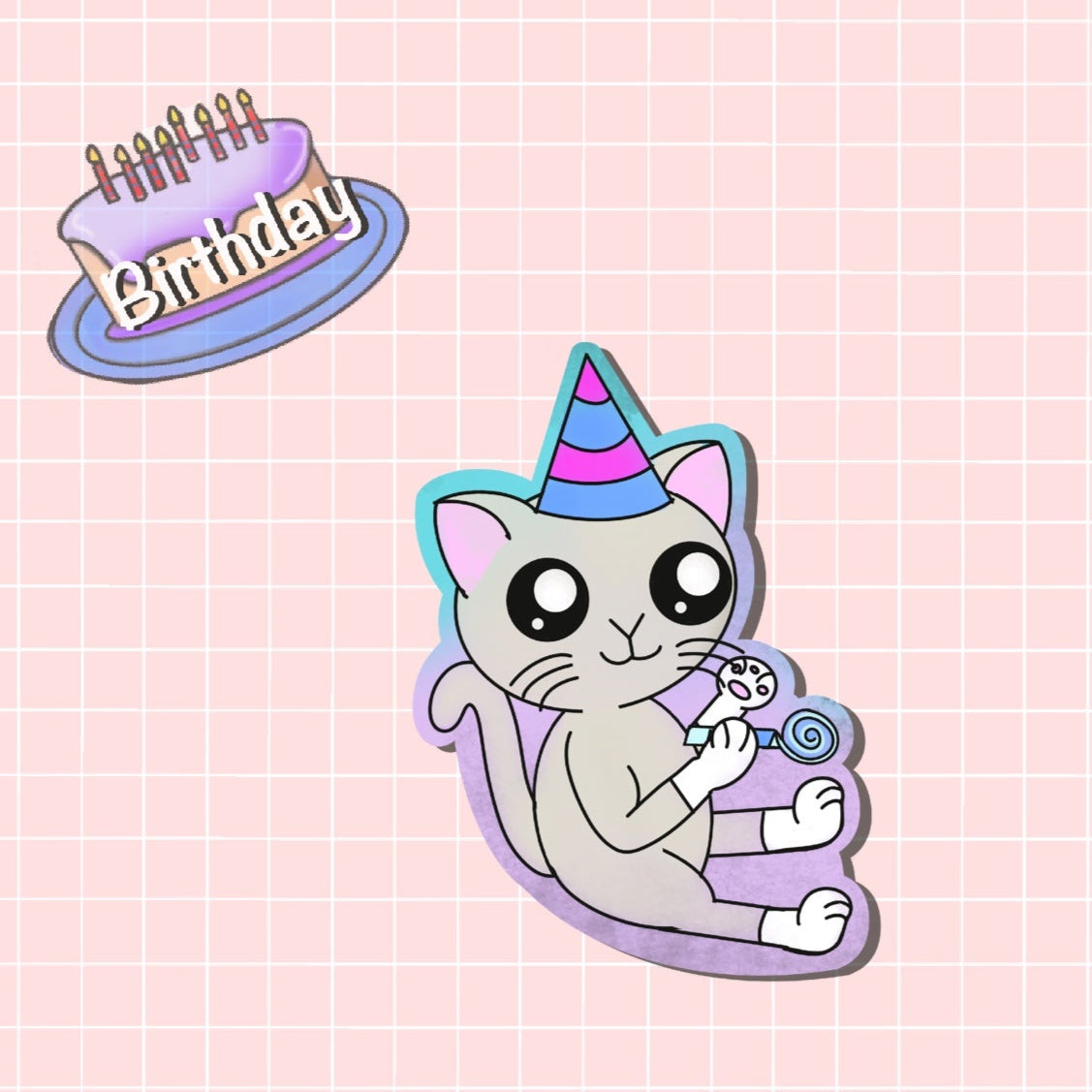 Birthday Grey the Cat Sticker (Birthday Update)
