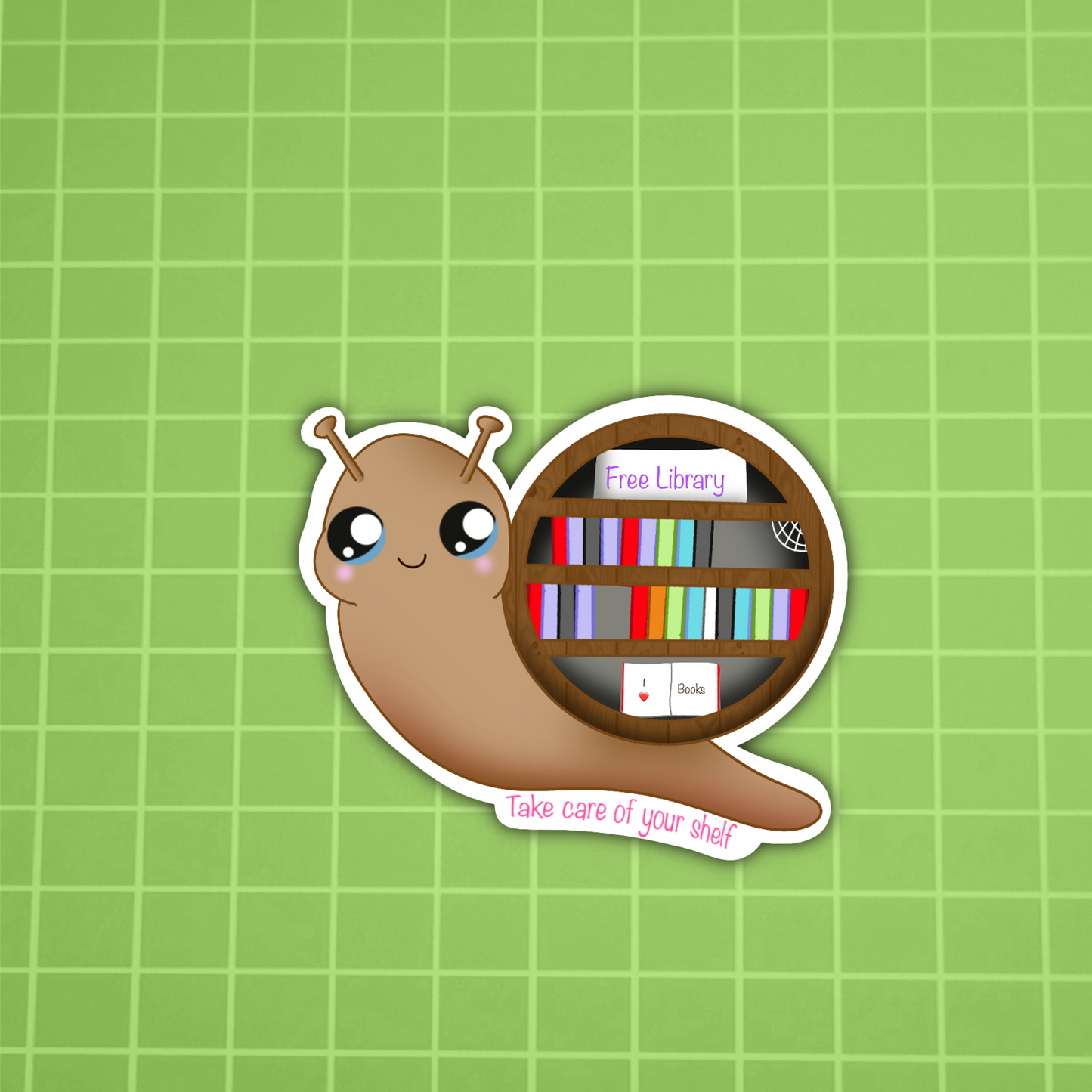 Snail-Library Sticker