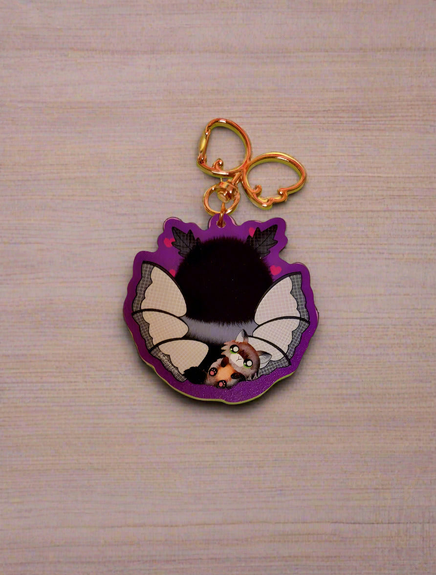 Mothman Wooden Keychain