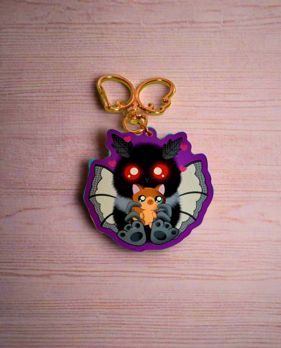 Mothman Wooden Keychain
