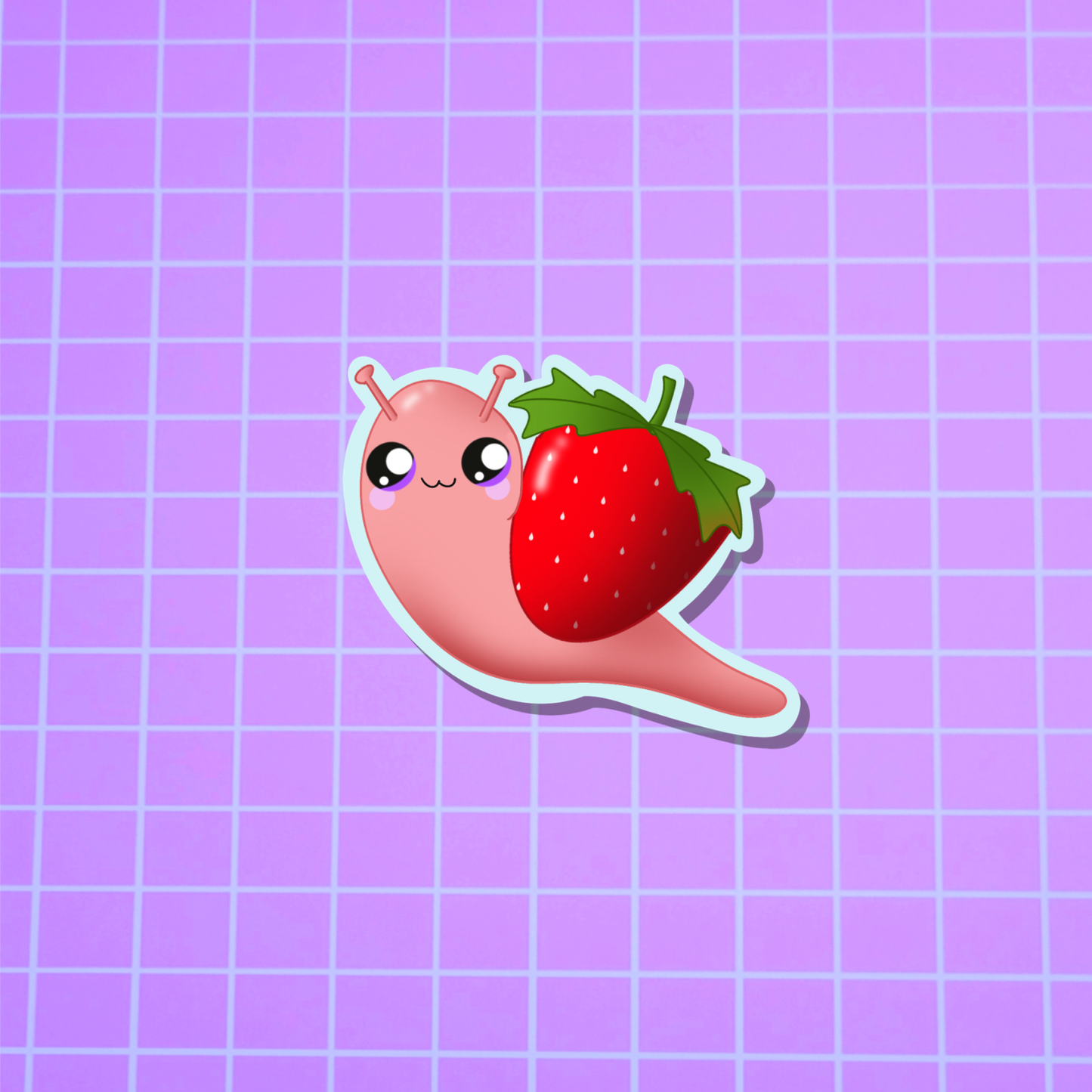 Snail-Strawberry Sticker