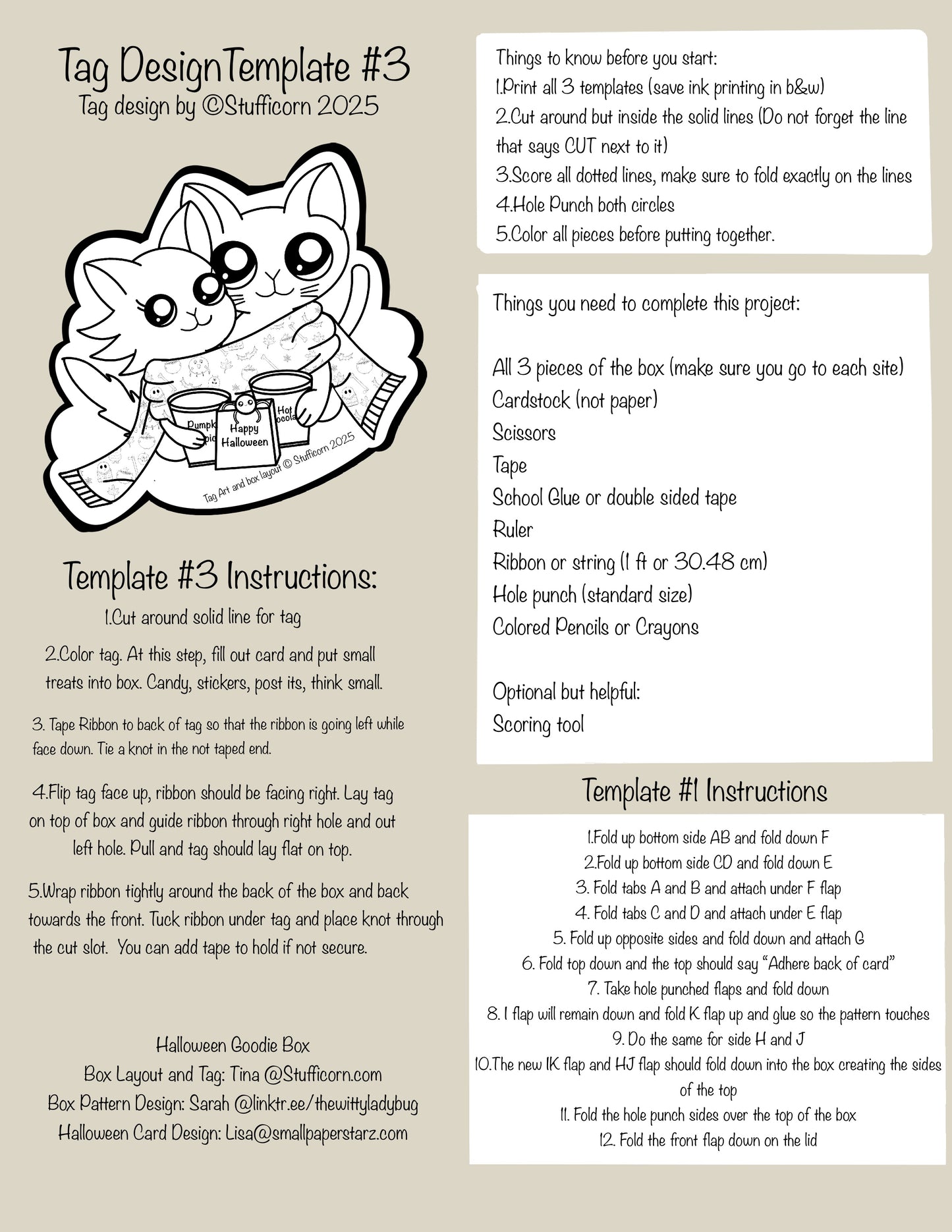 Halloween Treat Box Template Part #3 (Free Download)
