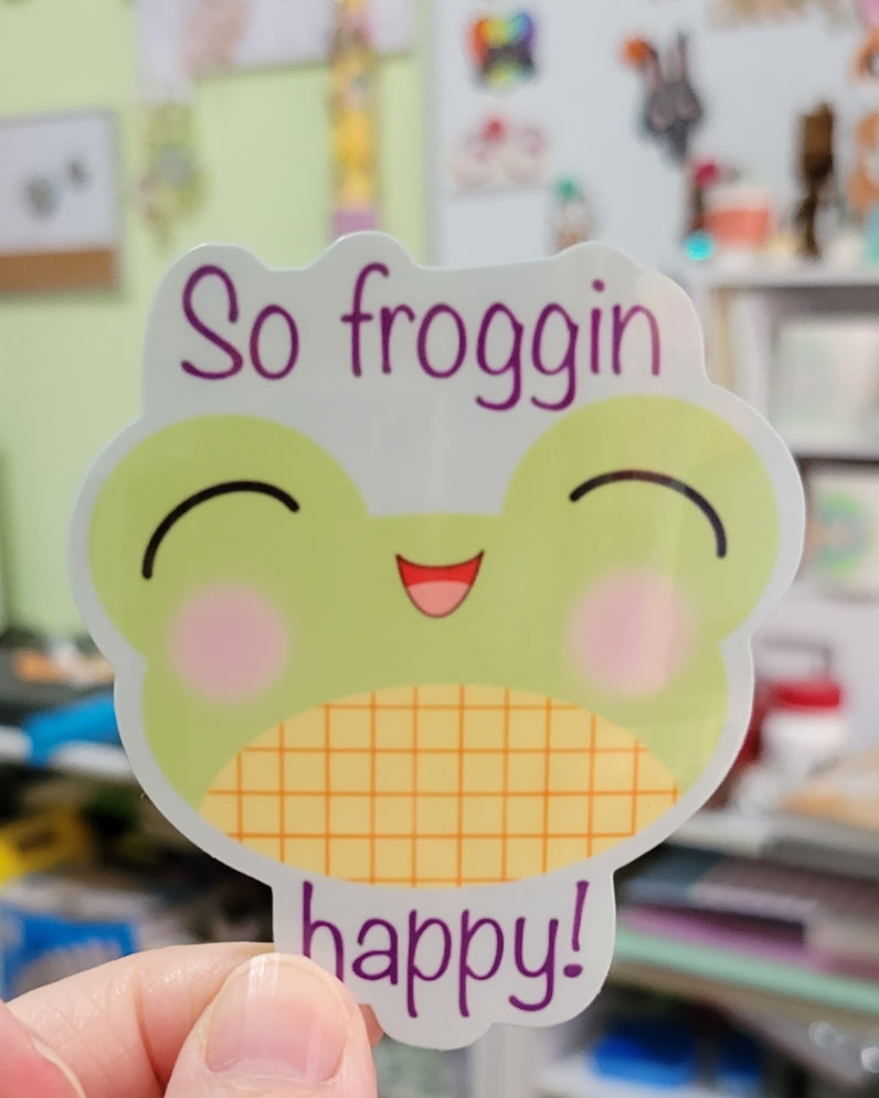 Luci-So Froggin Happy Sticker