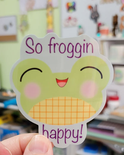 Luci-So Froggin Happy Sticker