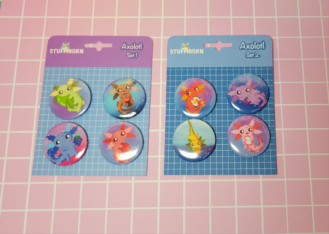 Flavor Axolotl Set 1  And 2 Buttons