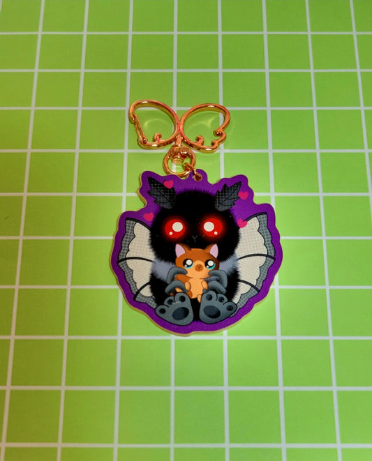 Mothman Wooden Keychain