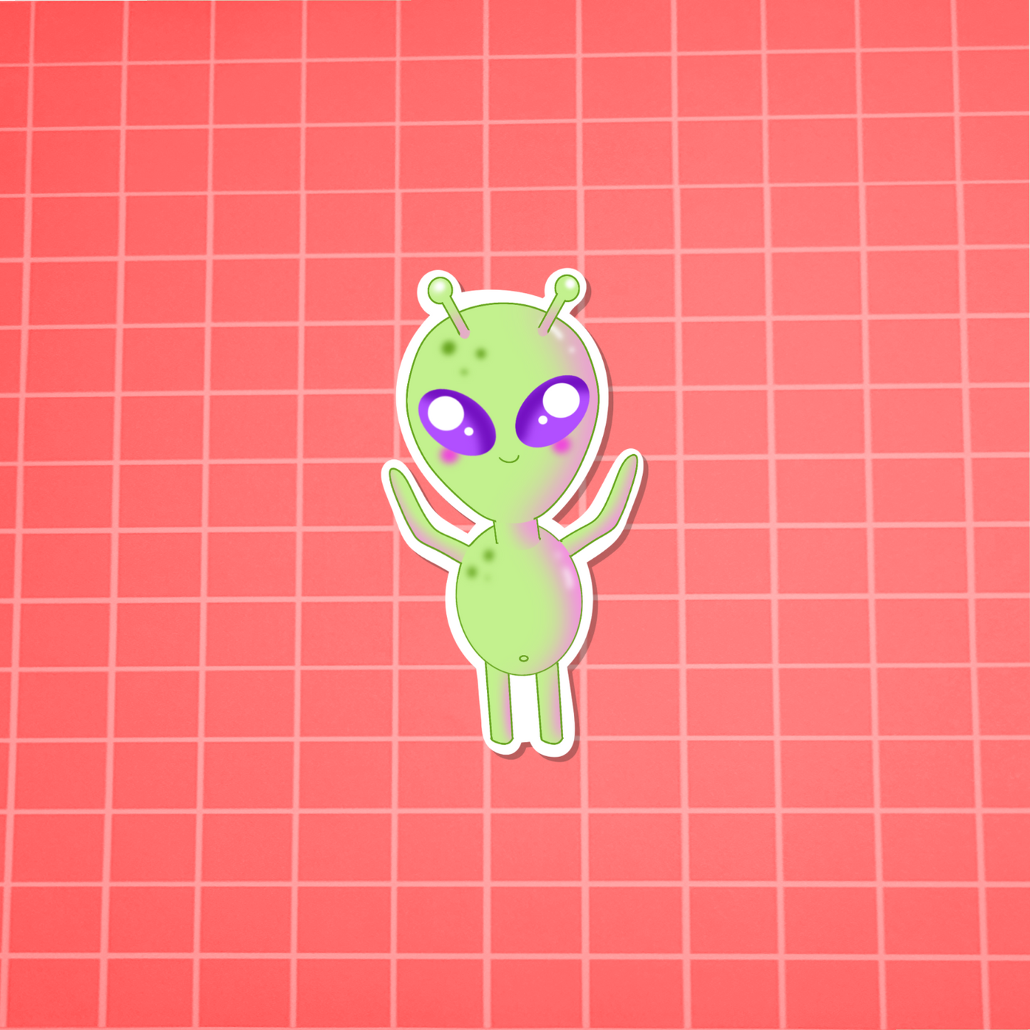 Alien-Kawaii Alien Sticker