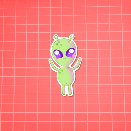 Alien-Kawaii Alien Sticker