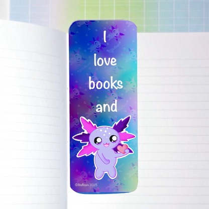 Books and Axolotl Mini Bookmark