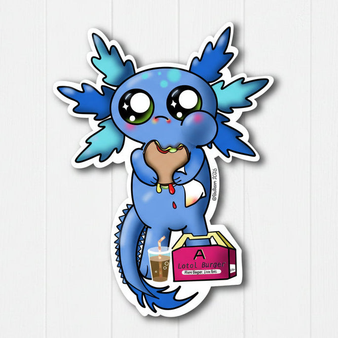 Burger Boy Axolotl Sticker