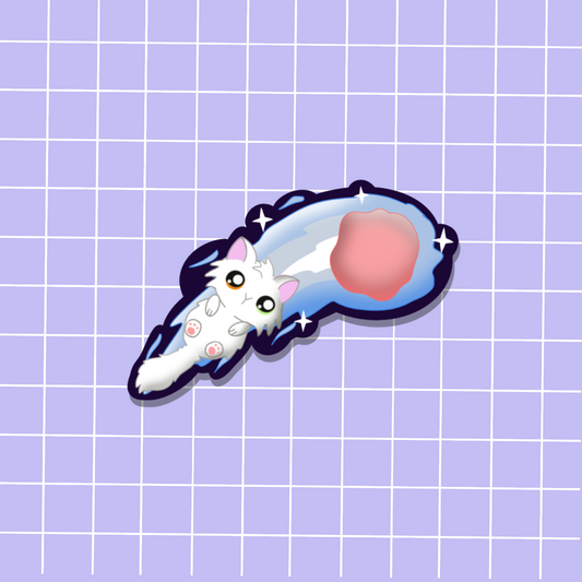 Space Cat-Comet Sticker