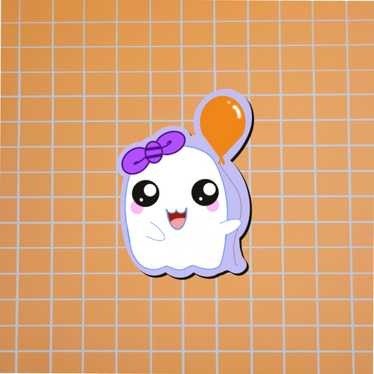 Halloween-Cute Balloon Ghost Sticker