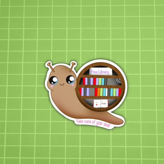 Snail-Library Sticker