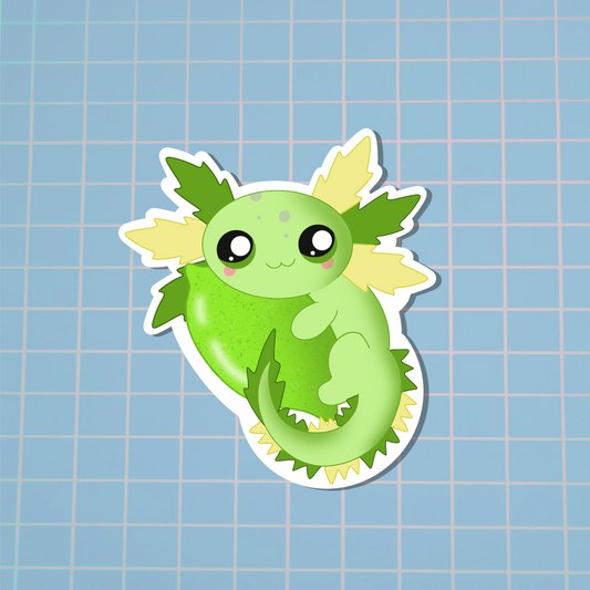 Axolotl-Lime Sticker