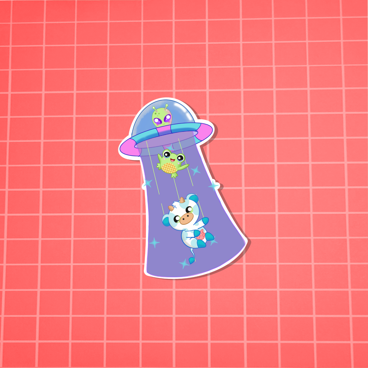 Alien-Luci and Cow Sticker