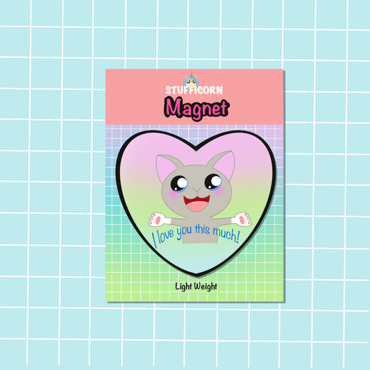 Grey The Cat Love Magnet
