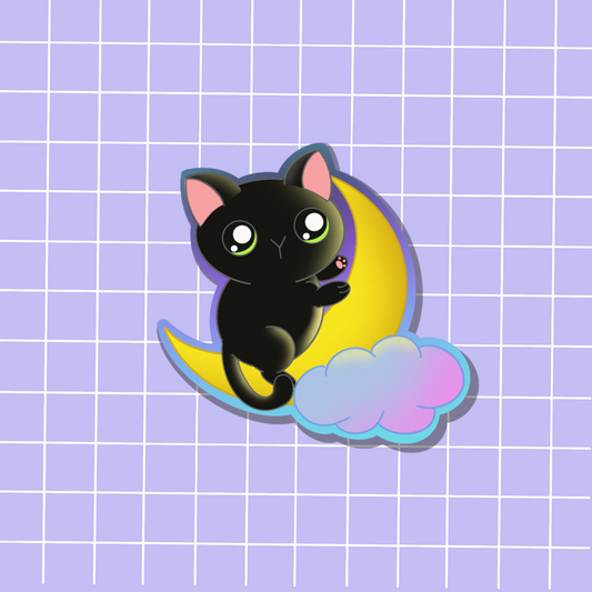 Space Cat-Moon Sticker
