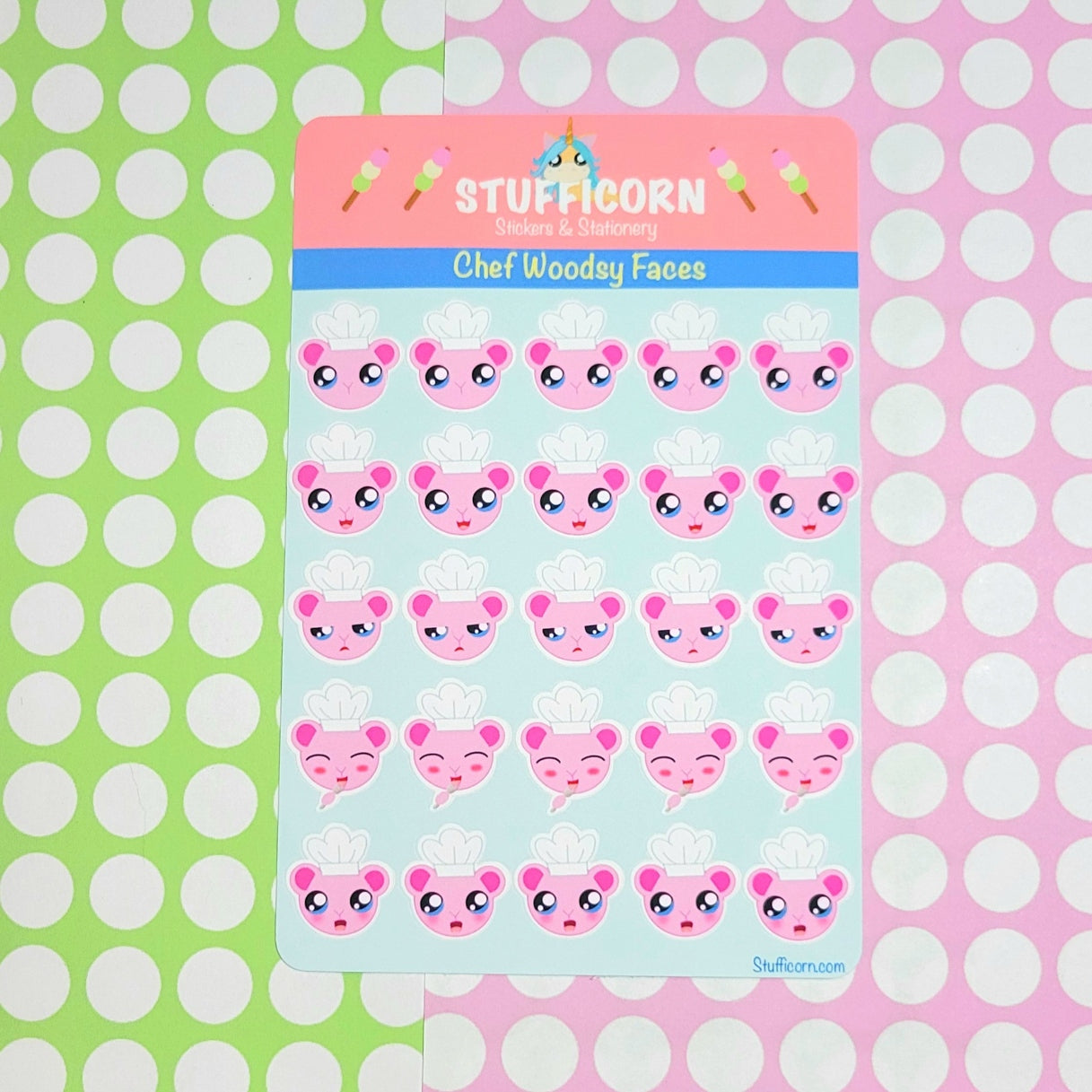 Woodsy the Chef Face Sticker Sheet