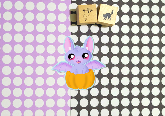 Halloween-Pumpkin Bat Sticker