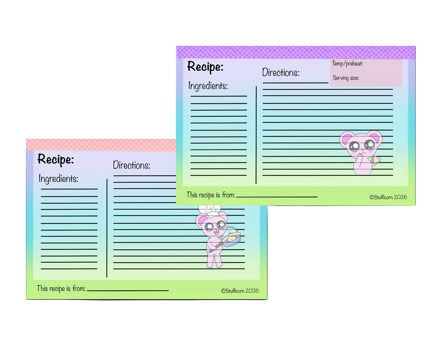 Woodsy Recipe Cards