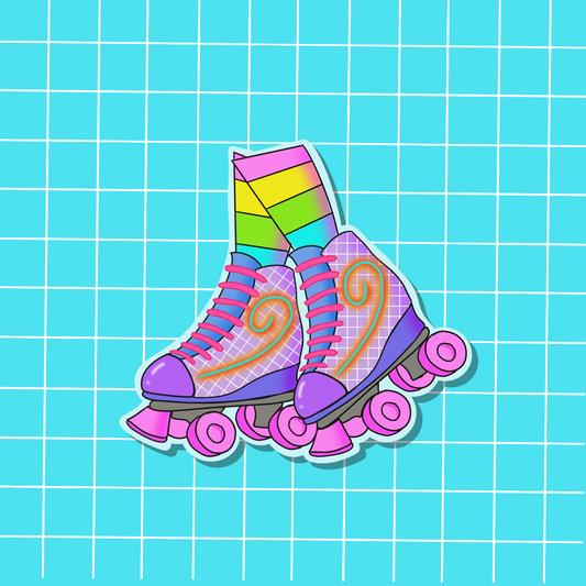 Retro Rollerskates Sticker