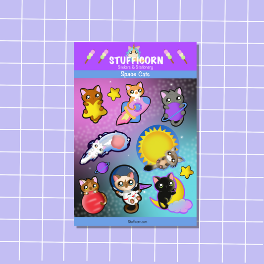 Space Cats Sticker Sheet