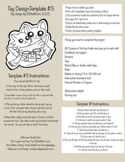 Halloween Treat Box Template Part #3 (Free Download)