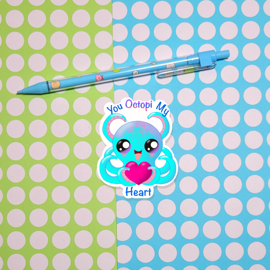 Valentine-You Octopi My Heart Sticker