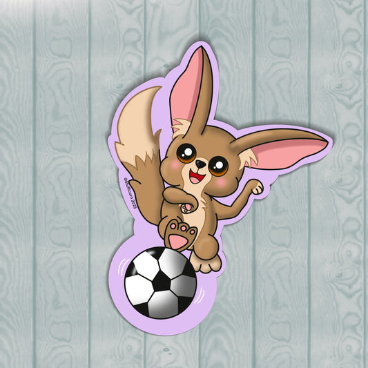 Soccer Fennec Fox Sticker