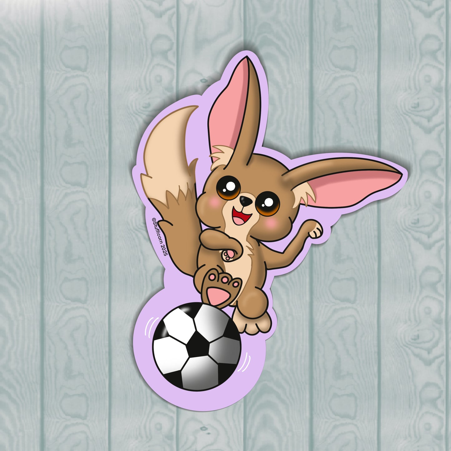 Soccer Fennec Fox Sticker